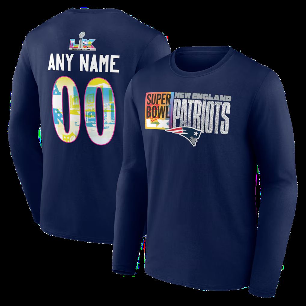 Men 2026 Nike NFL New England Patriots  long sleeved T-shirt blue 05